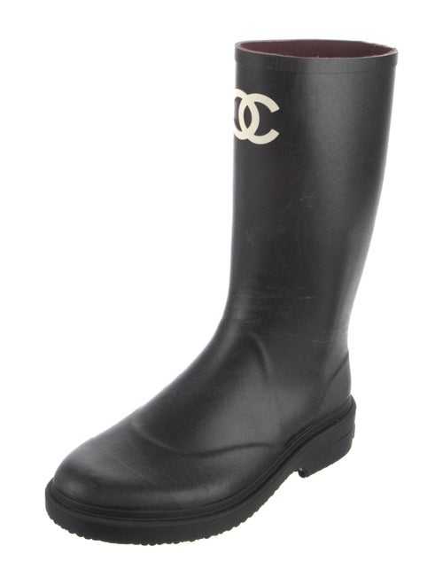 Chanel Interlocking CC Logo Rubber Rain Boots