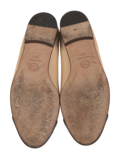 Chanel Interlocking CC Logo Leather Ballet Flats