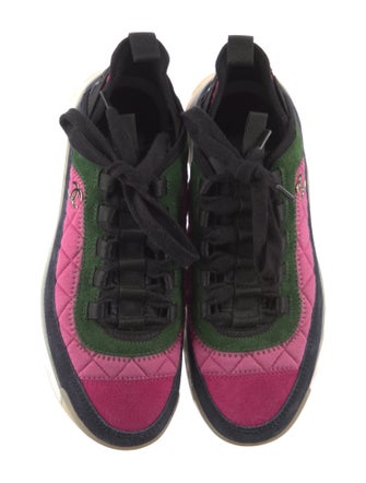 Chanel Interlocking CC Logo Suede Chunky Sneakers
