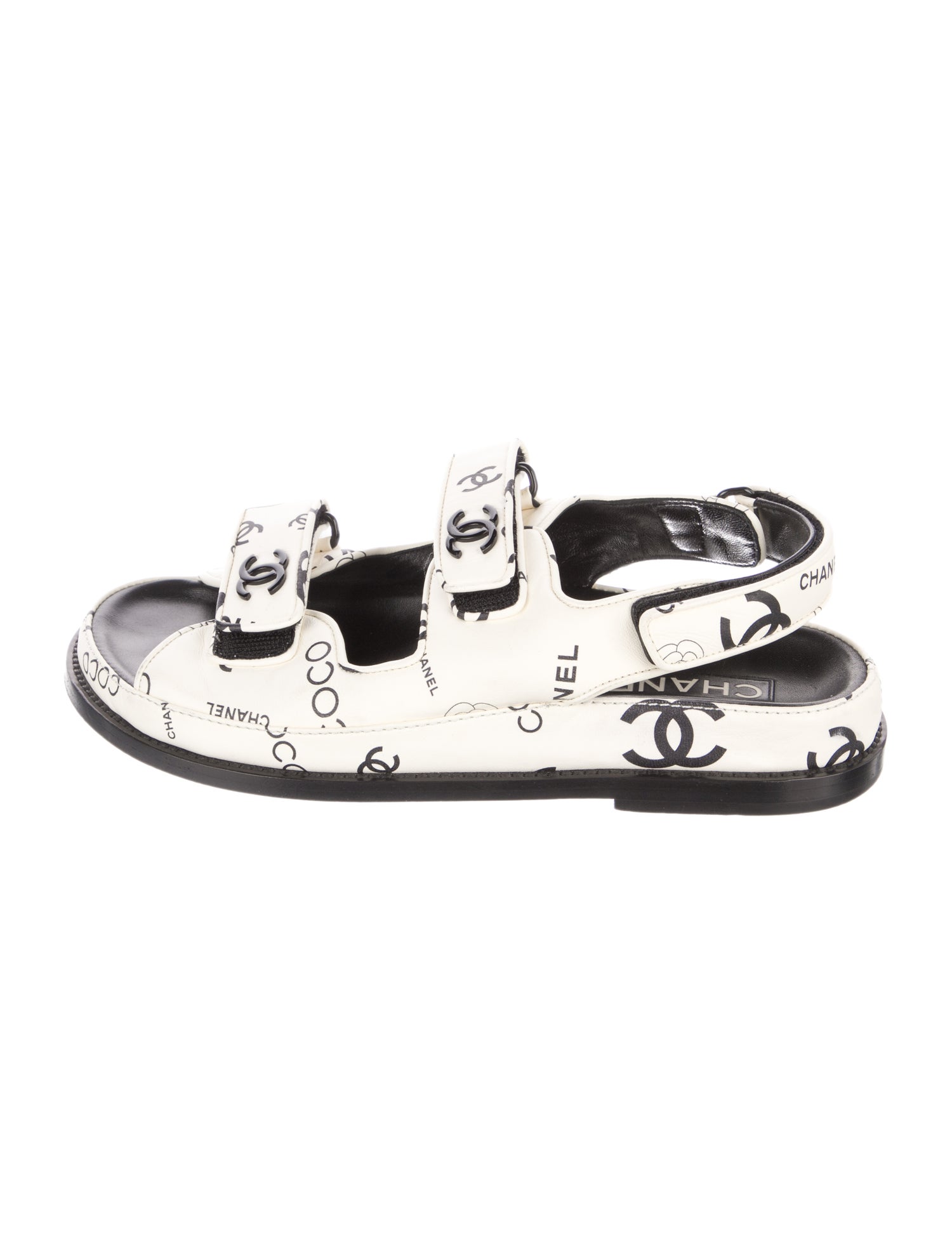 Chanel 2022 Interlocking CC Logo Slingback Sandals