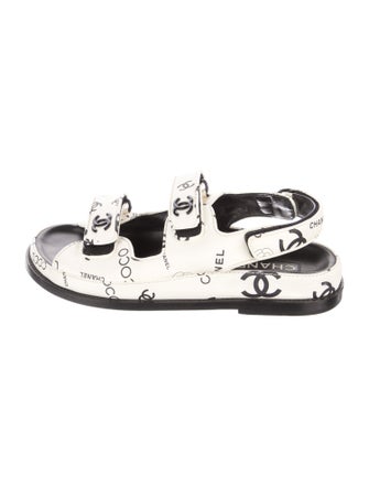 Chanel 2022 Interlocking CC Logo Slingback Sandals