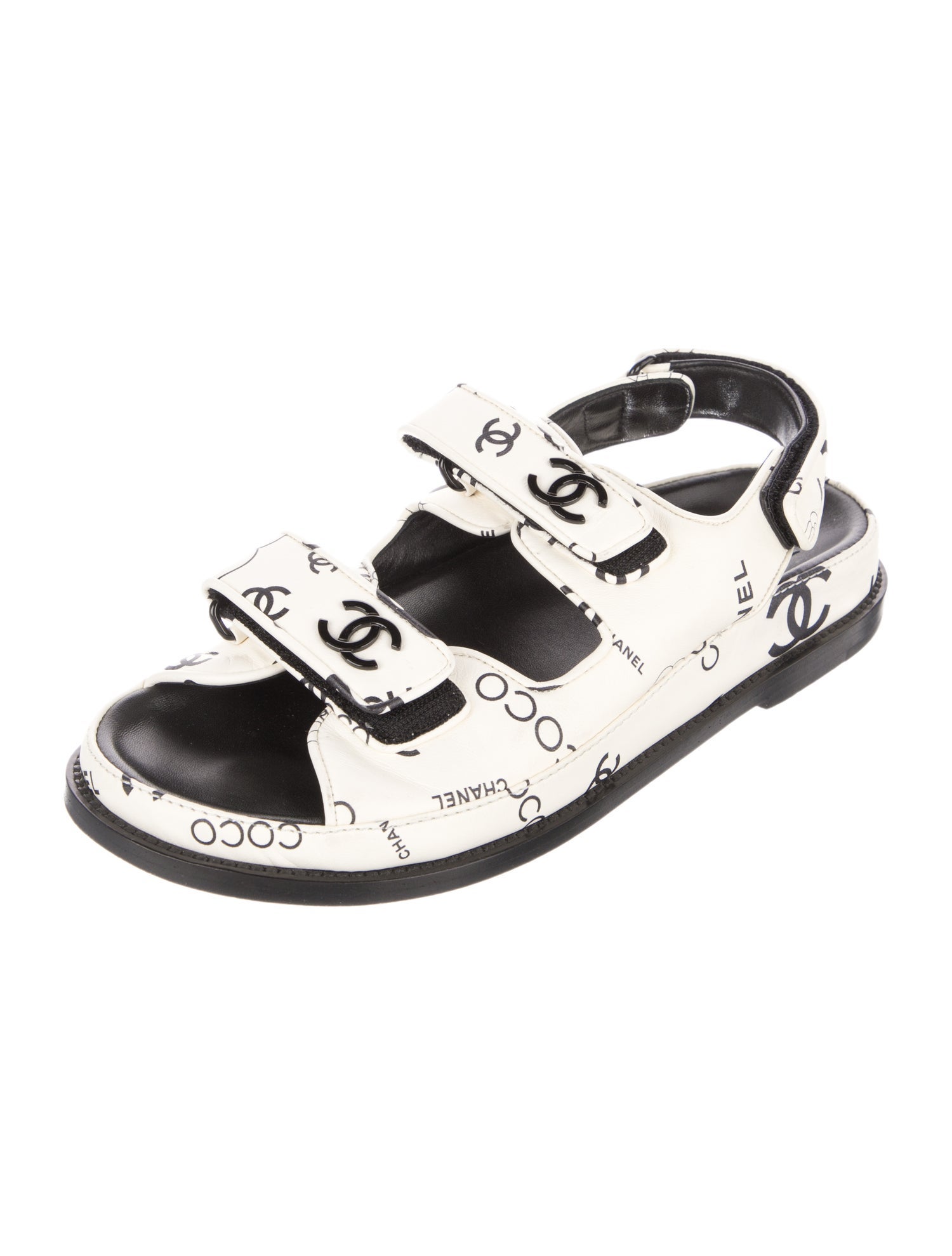 Chanel 2022 Interlocking CC Logo Slingback Sandals