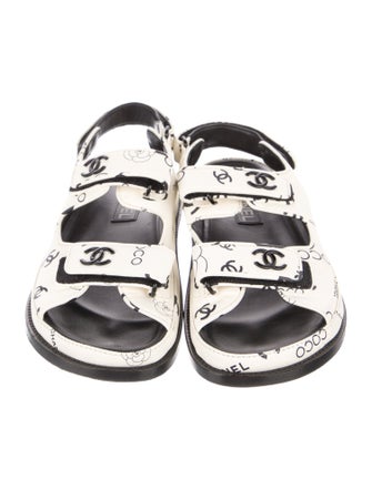 Chanel 2022 Interlocking CC Logo Slingback Sandals