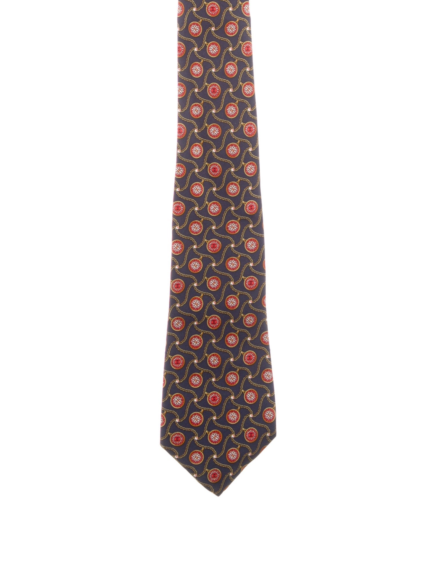 Chanel CC Patterned Print Silk Tie