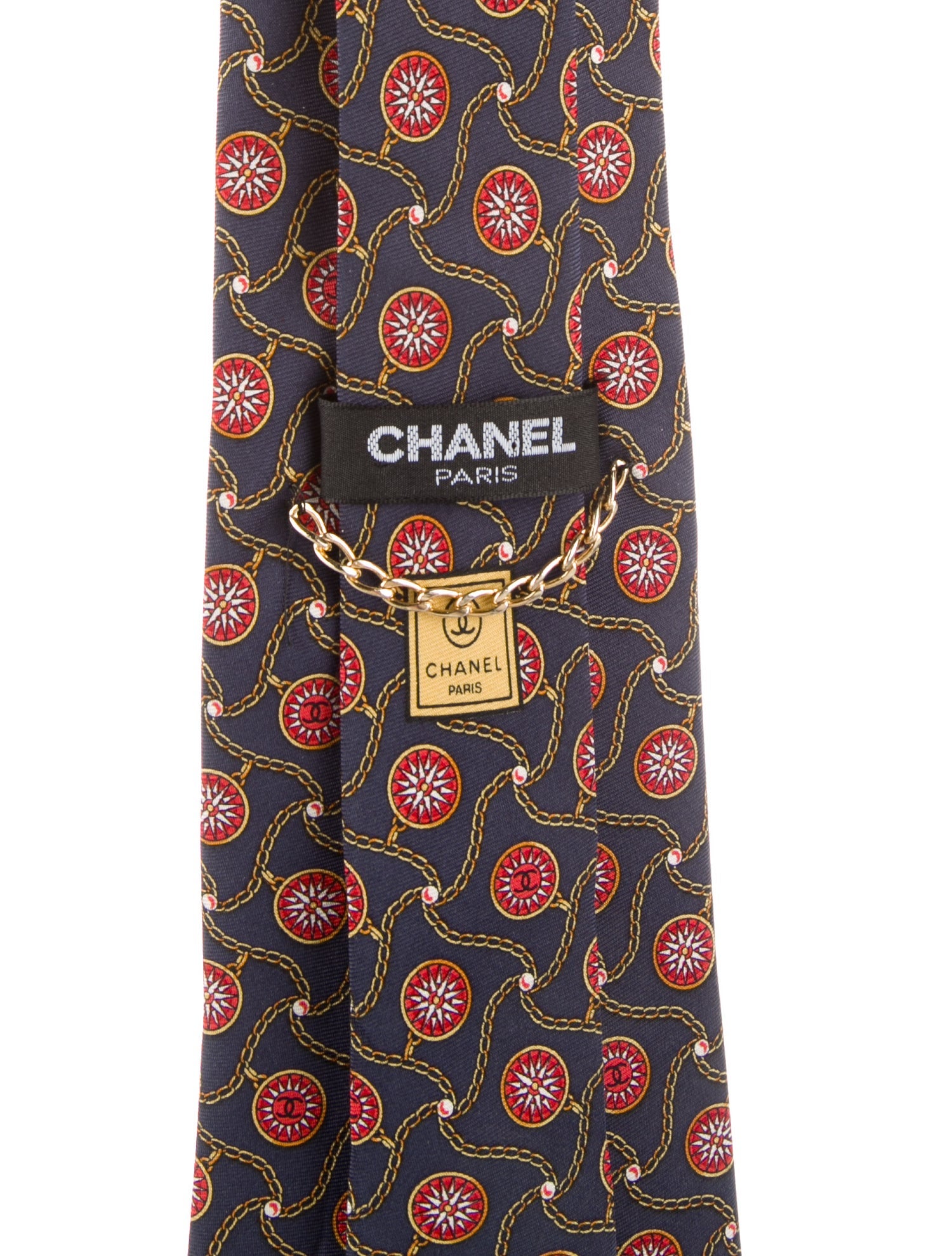 Chanel CC Patterned Print Silk Tie