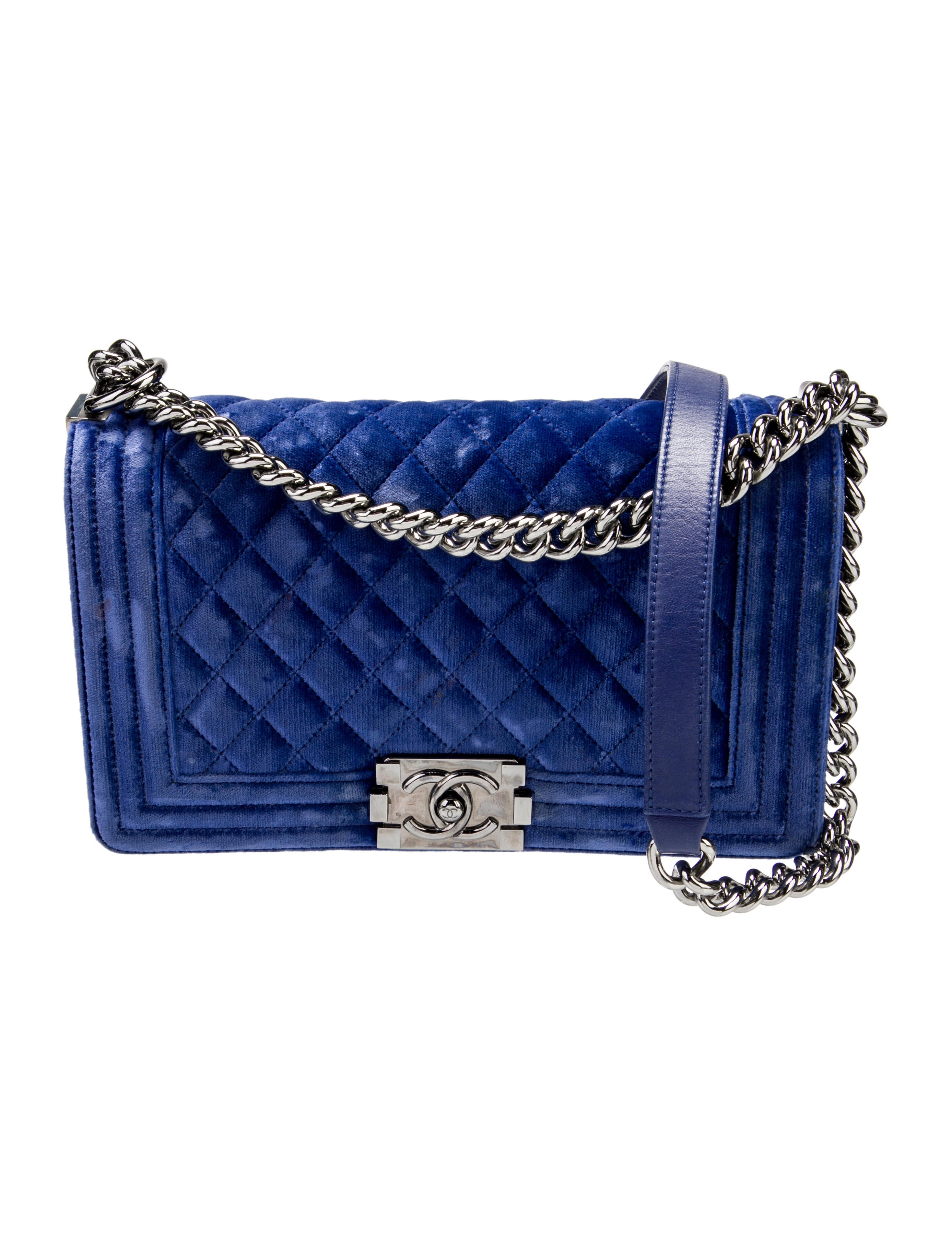 Chanel Velvet Quilted Medium Boy Flap Bag