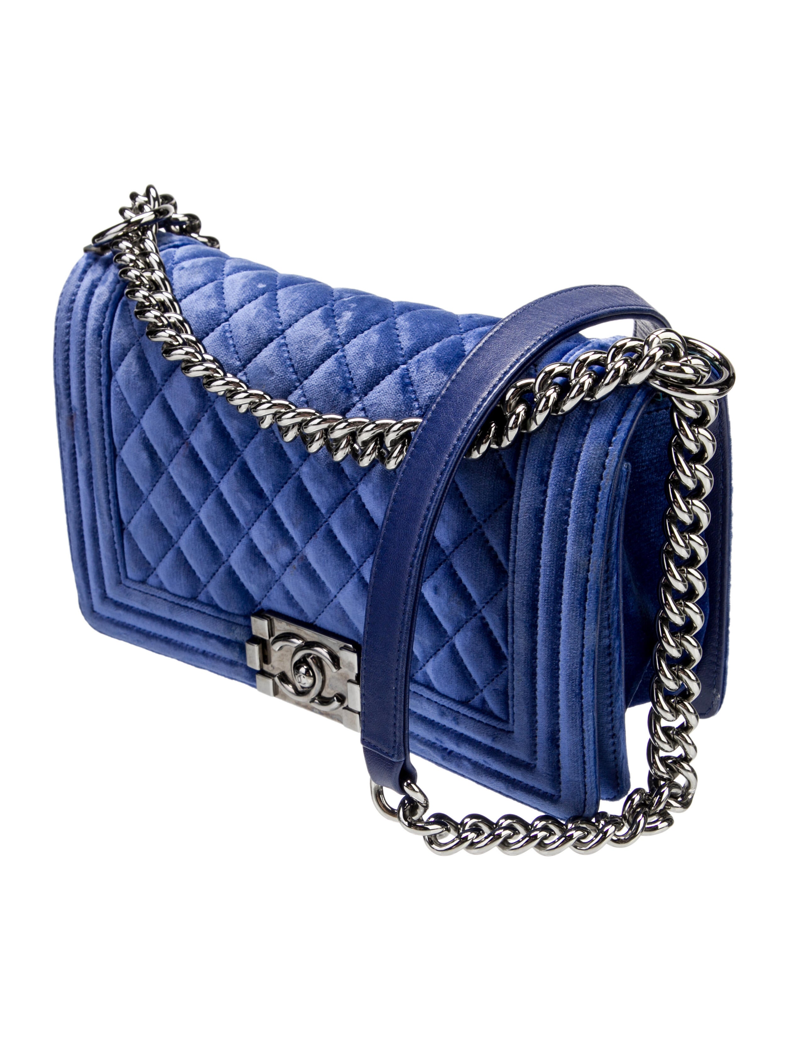 Chanel Velvet Quilted Medium Boy Flap Bag