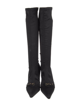 Chanel Interlocking CC Logo Nylon Boots