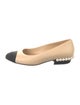 Chanel Interlocking CC Logo Leather Ballet Flats