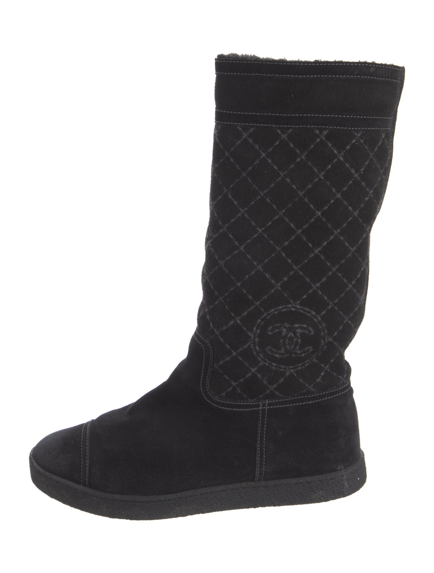 Chanel 2012 Interlocking CC Logo Lace-Up Boots