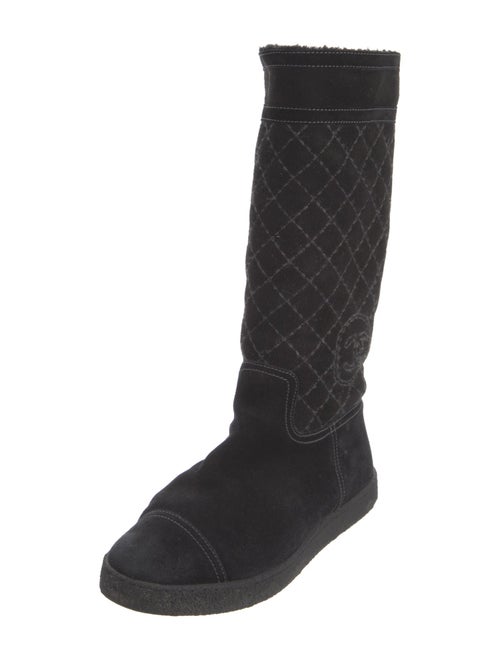Chanel 2012 Interlocking CC Logo Lace-Up Boots
