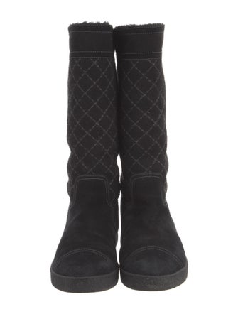 Chanel 2012 Interlocking CC Logo Lace-Up Boots