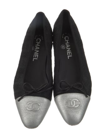 Chanel Interlocking CC Logo Bow Accents Ballet Flats