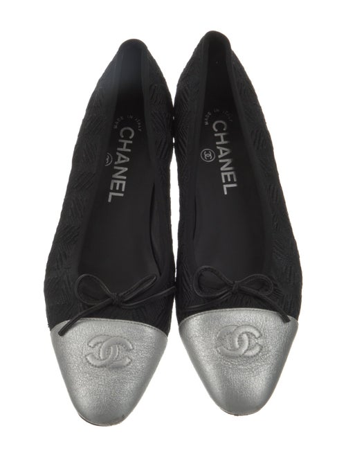 Chanel Interlocking CC Logo Bow Accents Ballet Flats