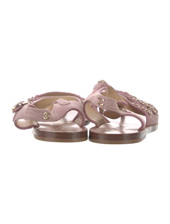 Chanel Interlocking CC Logo Suede Gladiator Sandals