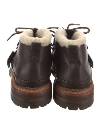 Chanel Interlocking CC Logo Leather Combat Boots