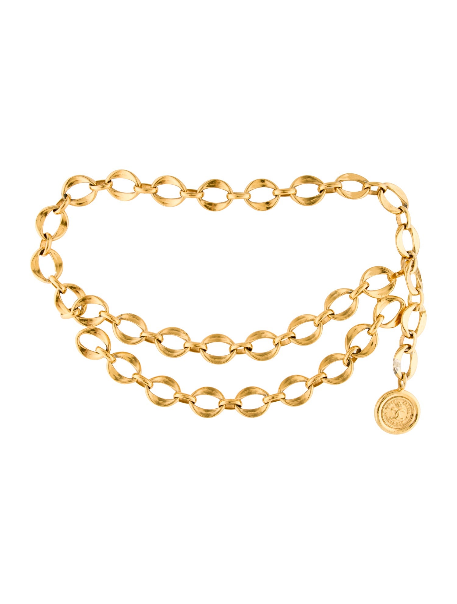 Chanel Interlocking CC Logo Skinny Chain-Link Belt