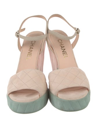 Chanel Interlocking CC Logo Suede Espadrilles