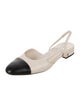 Chanel Interlocking CC Logo Leather Slingback Pumps
