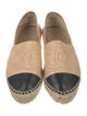 Chanel Interlocking CC Logo Leather Espadrilles