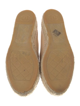 Chanel Interlocking CC Logo Leather Espadrilles