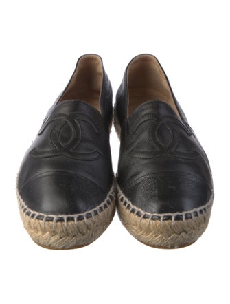 Chanel Interlocking CC Logo Lambskin Espadrilles