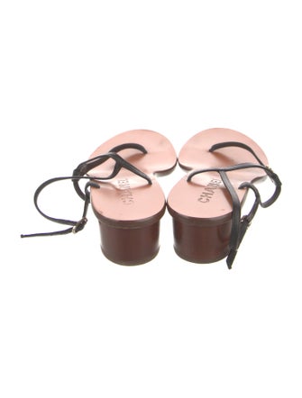 Chanel T-Strap Thong Interlocking CC Logo T-Strap Sandals