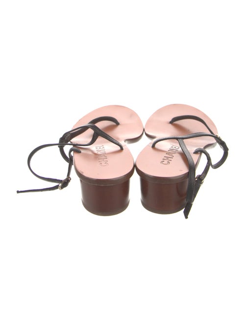 Chanel T-Strap Thong Interlocking CC Logo T-Strap Sandals