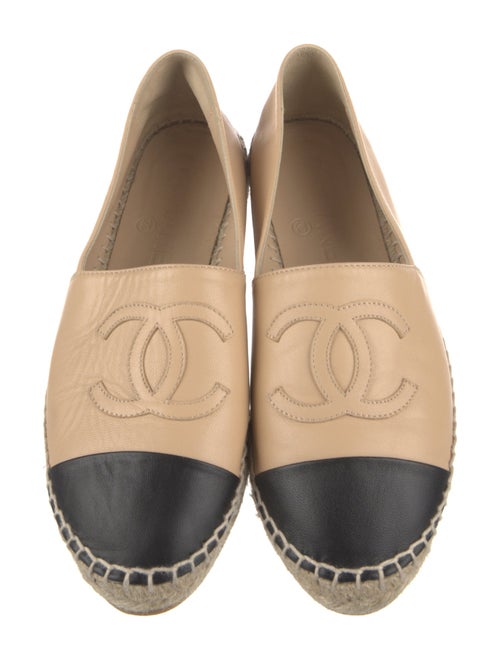 Chanel Interlocking CC Logo Leather Espadrilles