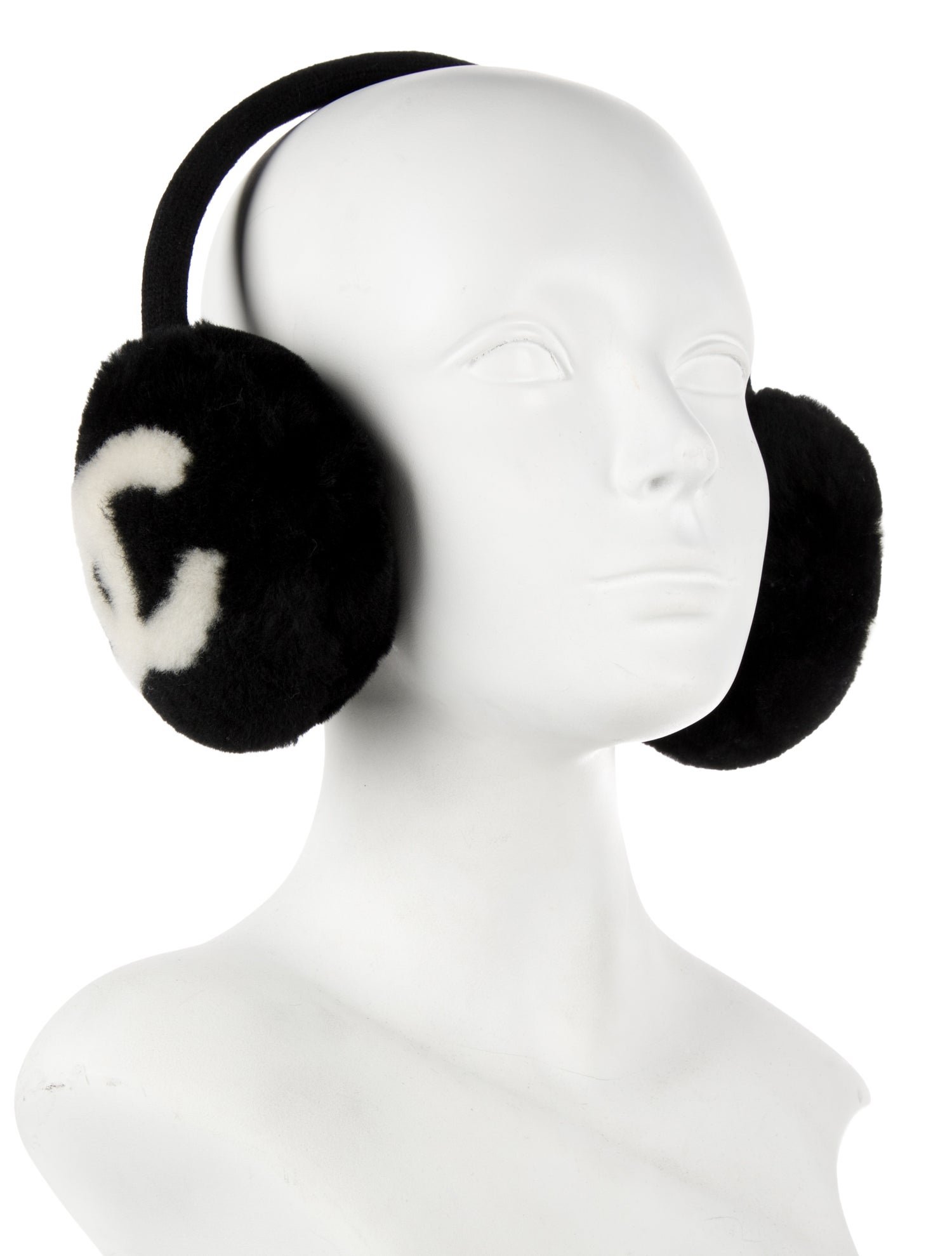 Chanel Shearling & Cashmere CC Earmuffs
