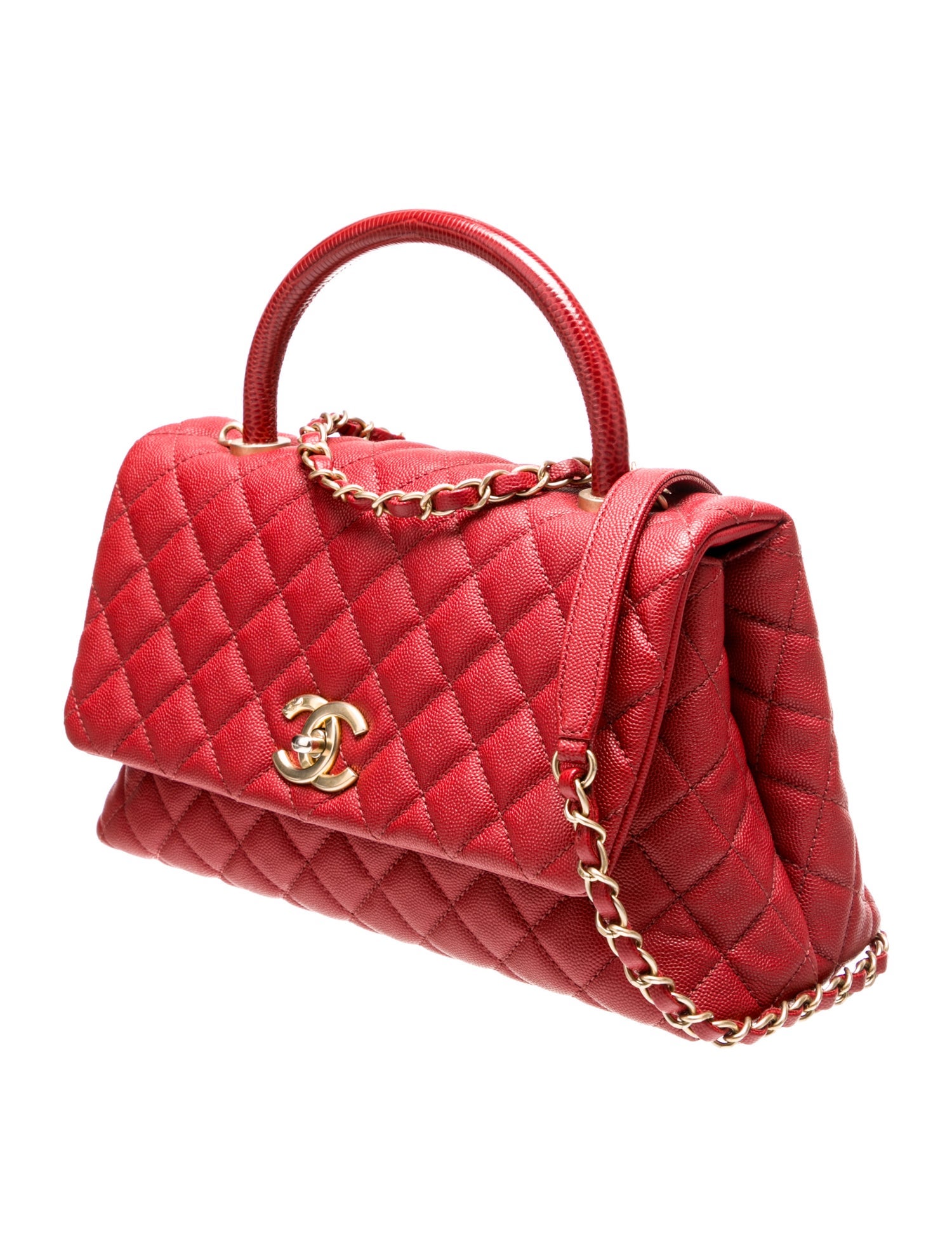 Chanel Small Coco Handle Bag - Red Handle Bags, Handbags