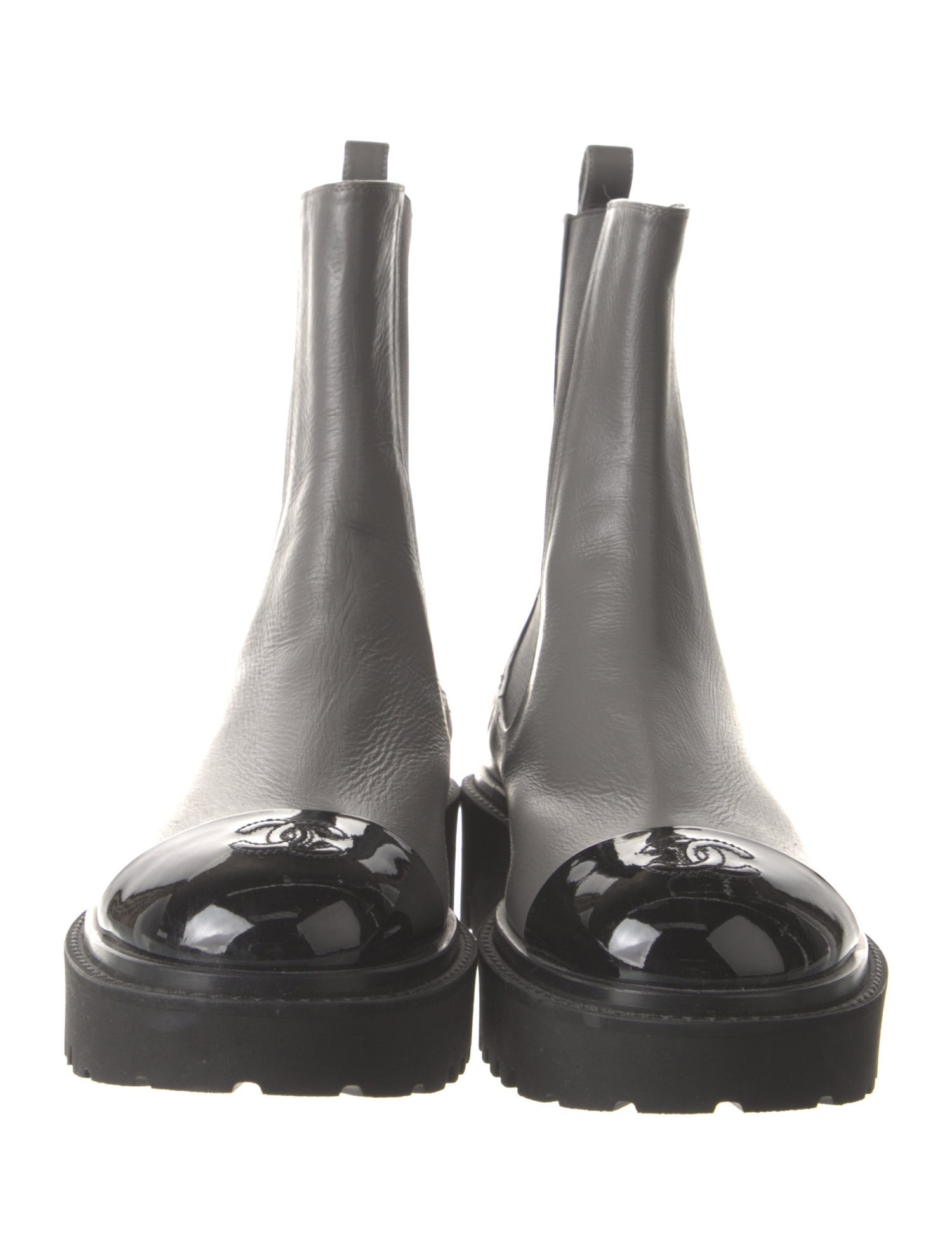 Chanel 2022 Interlocking CC Logo Chelsea Boots