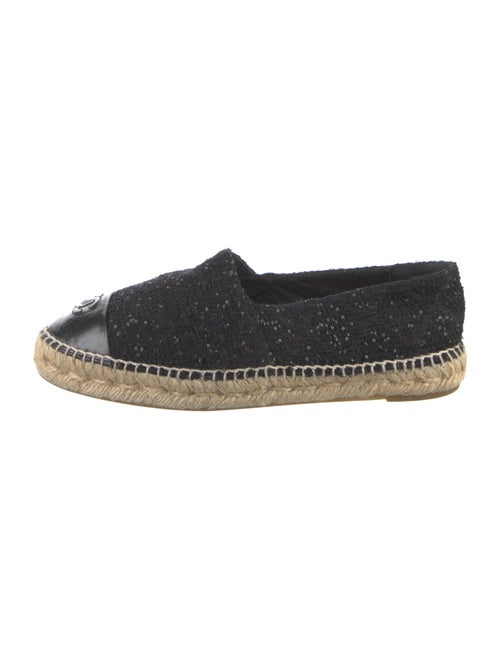 Chanel Interlocking CC Logo Tweed Espadrilles