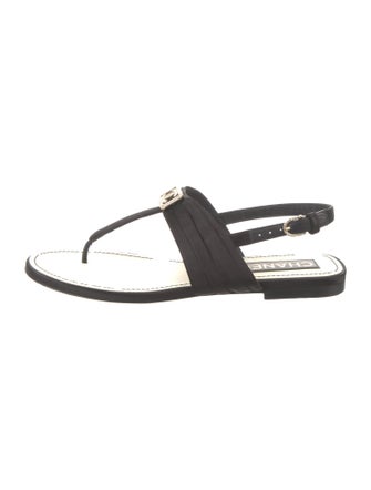 Chanel 2023 Interlocking CC Logo T-Strap Sandals