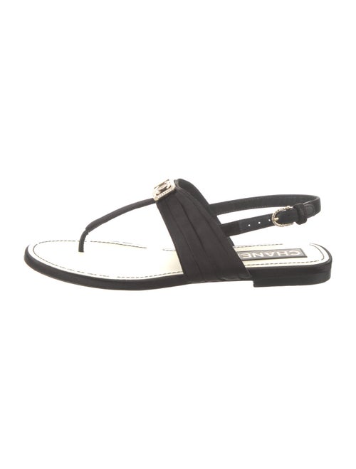 Chanel 2023 Interlocking CC Logo T-Strap Sandals