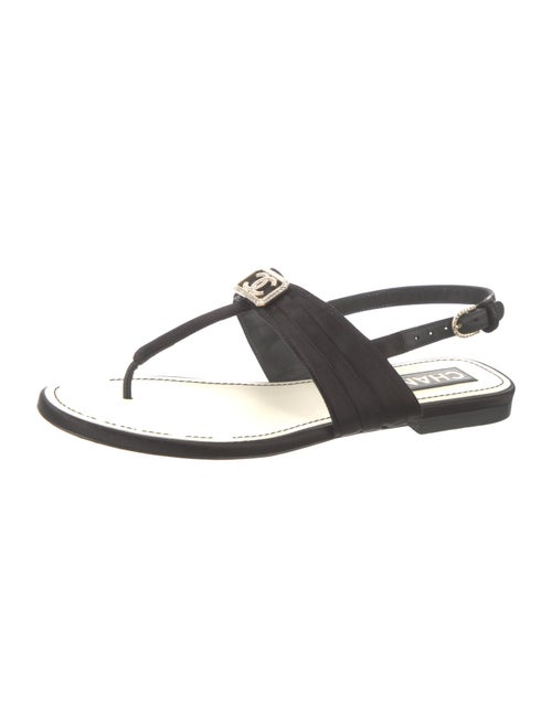 Chanel 2023 Interlocking CC Logo T-Strap Sandals
