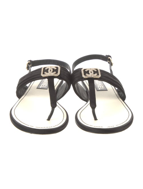 Chanel 2023 Interlocking CC Logo T-Strap Sandals