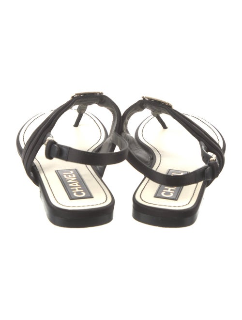 Chanel 2023 Interlocking CC Logo T-Strap Sandals