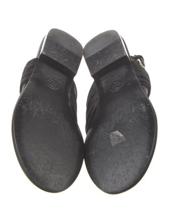 Chanel 2023 Interlocking CC Logo T-Strap Sandals