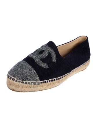 Chanel Interlocking CC Logo Wool Espadrilles