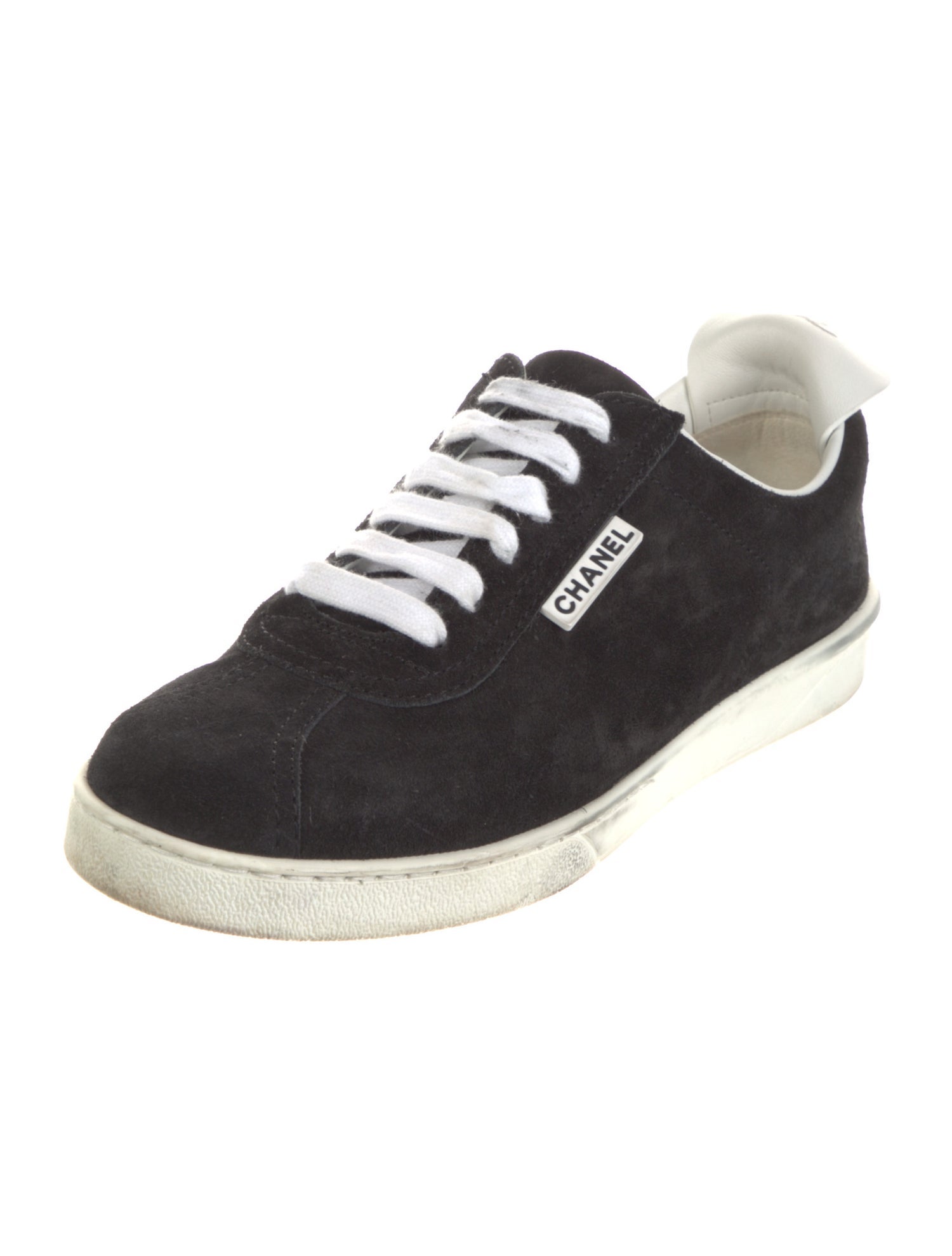 Chanel Interlocking CC Logo Suede Sneakers