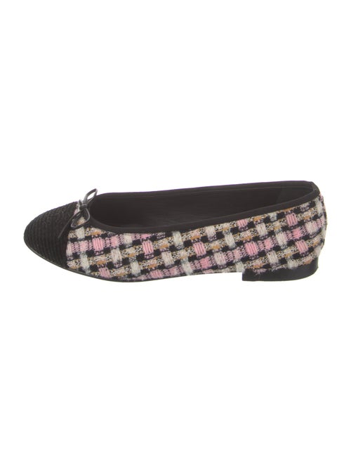 Chanel Interlocking CC Logo Tweed Ballet Flats