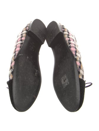 Chanel Interlocking CC Logo Tweed Ballet Flats