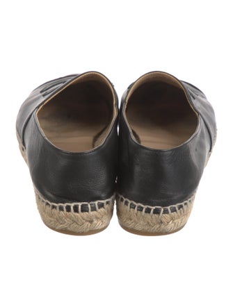 Chanel Interlocking CC Logo Leather Espadrilles