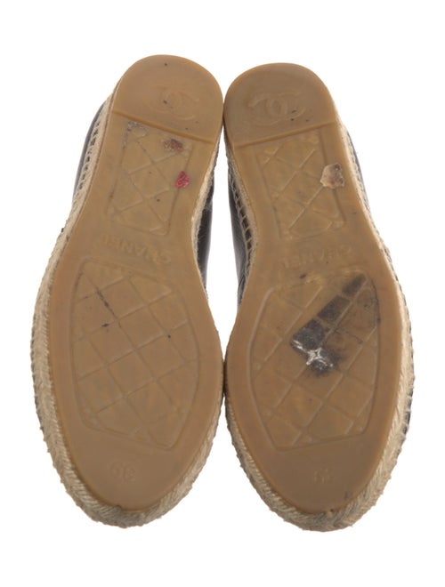 Chanel Interlocking CC Logo Leather Espadrilles