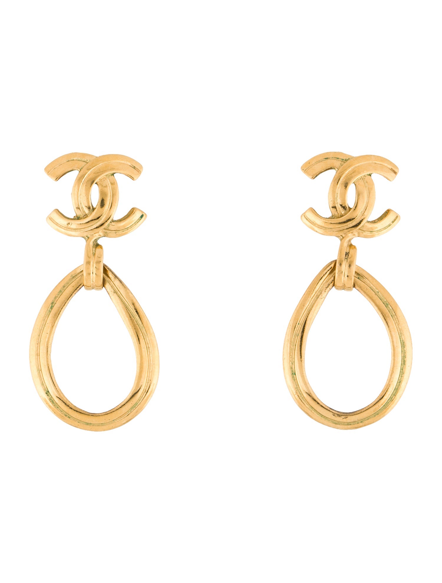 Chanel Vintage CC Drop Clip-On Earrings