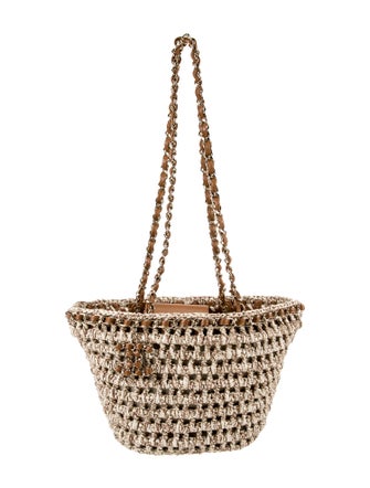 Chanel 2023 Small Crochet Mixed Fibers Shopping Tote