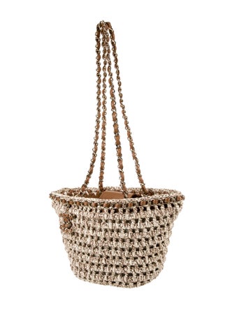Chanel 2023 Small Crochet Mixed Fibers Shopping Tote