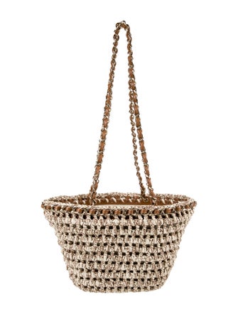 Chanel 2023 Small Crochet Mixed Fibers Shopping Tote