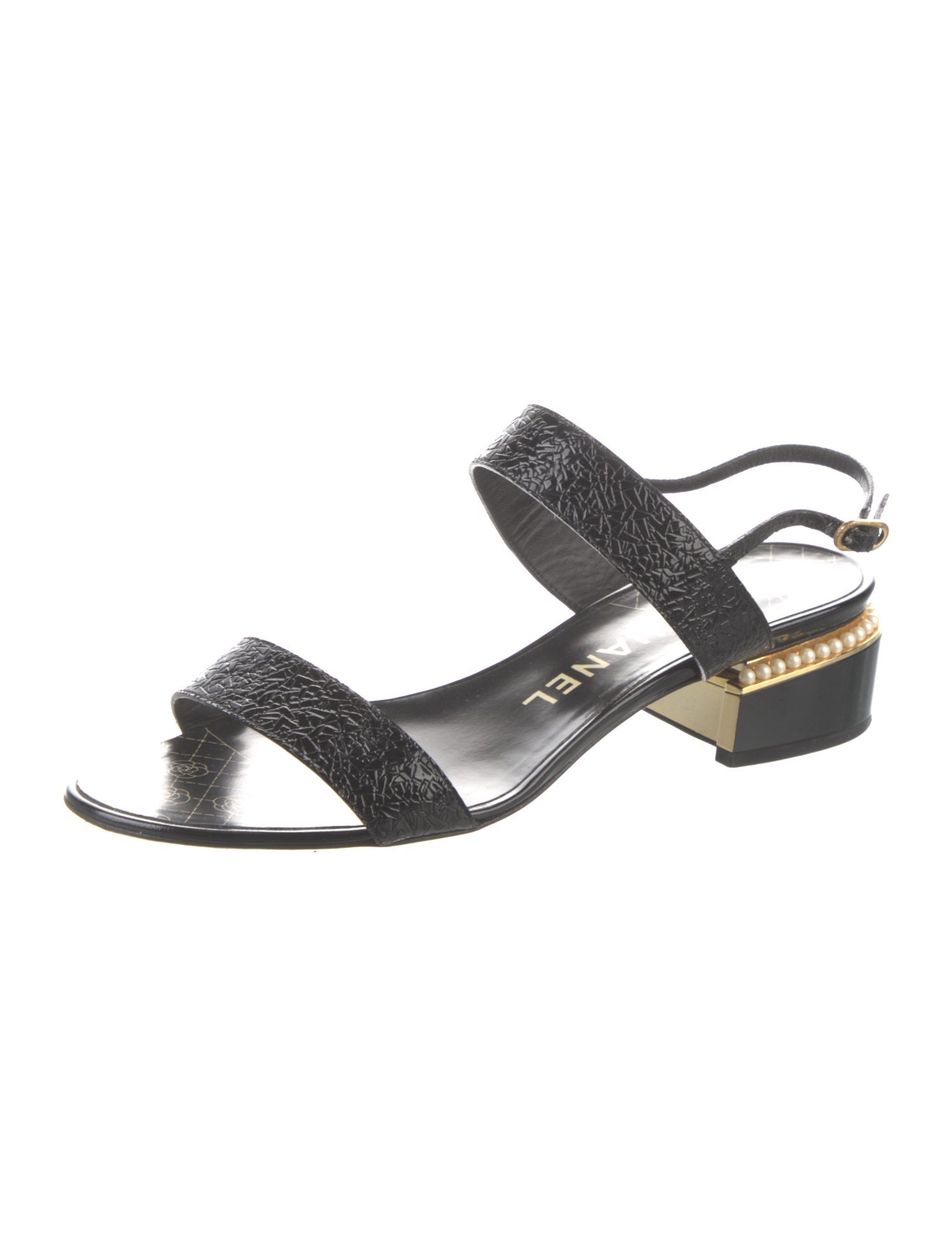 Chanel 2017 Interlocking CC Logo Slingback Sandals